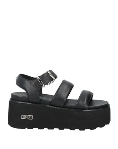 CULT CULT WOMAN SANDALS BLACK SIZE 8 LEATHER