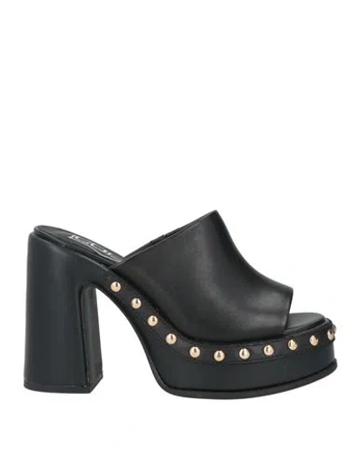 Cult Woman Sandals Black Size 8 Leather