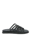 Cult Woman Sandals Black Size 8 Leather In Black