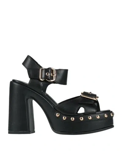Cult Woman Sandals Black Size 8 Leather