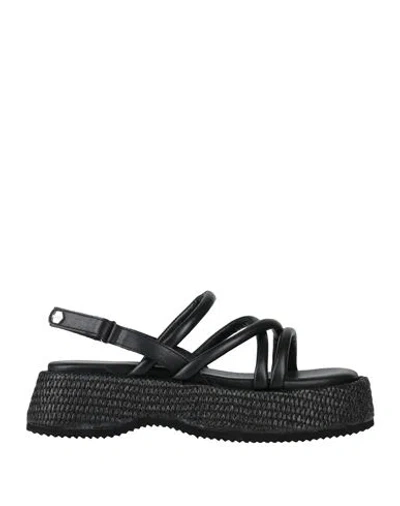 Cult Woman Sandals Black Size 8 Leather
