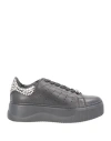 Cult Woman Sneakers Black Size 11 Soft Leather In Black