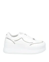 Cult Woman Sneakers White Size 8 Leather In White