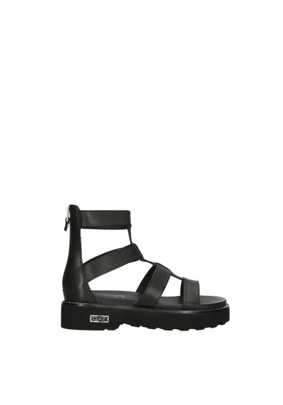 Cult Leather Zip-fastening Sandals In Black