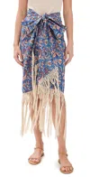 CULTHERA ASHANA MACRAME SKIRT BLUE BLOCKPRINT