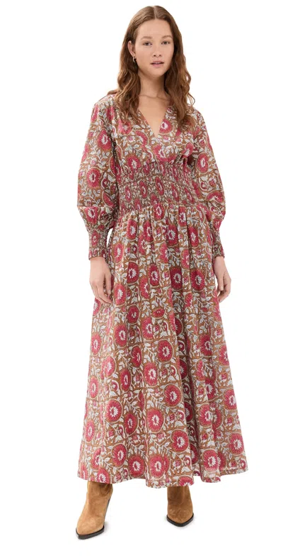 Culthera Manila Rose Blockprint Dress Ginger Blockprint