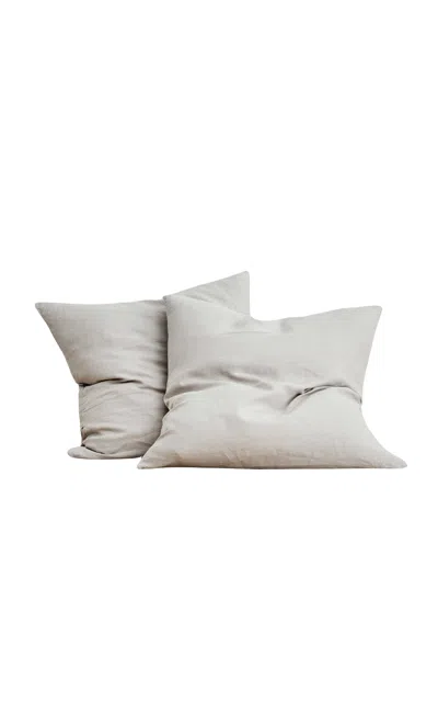 Cultiver - Set-of-two Linen Euro Pillowcases - Grey