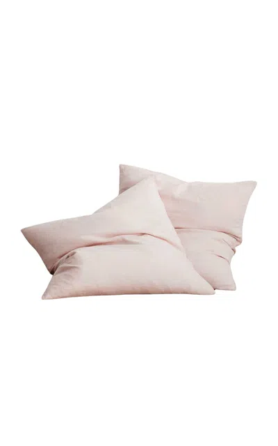 Cultiver - Set-of-two Linen Euro Pillowcases - Light Pink
