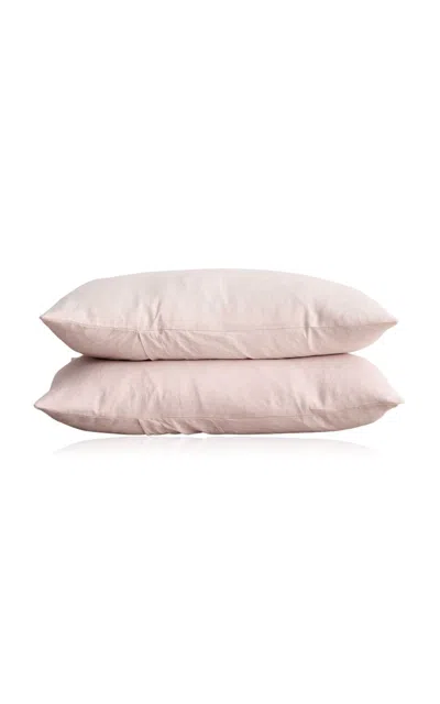 Cultiver - Set-of-two Linen Pillowcases - Light Pink