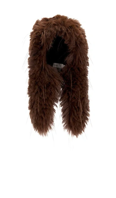 Cultnaked Faux Fur Balaclava Hat In Brown