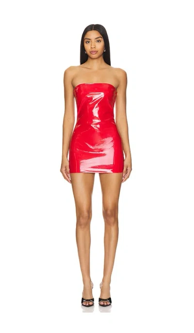Cultnaked Killa Dress In Red Patent