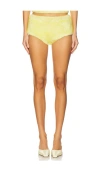 Cultnaked Micro Faux Fur Shorts In Yellow