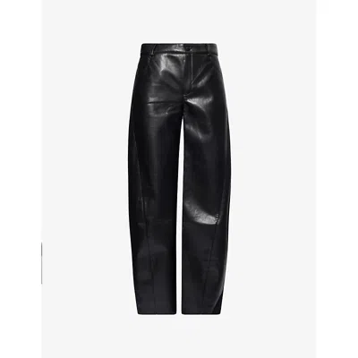 Cultnaked Womens Forever Barrel Faux-leather Trousers Onxy In Black