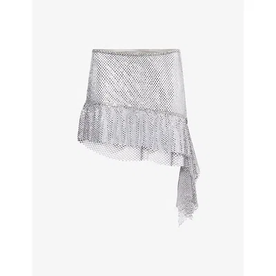 Cultnaked Womens Stardust Play Stretch-woven Mini Skirt Grey In Gray
