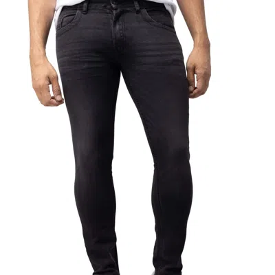 Cultura Azure Mens Basic Casual Stretch Washed Denim Jeans Flex Tapered Leg In Black