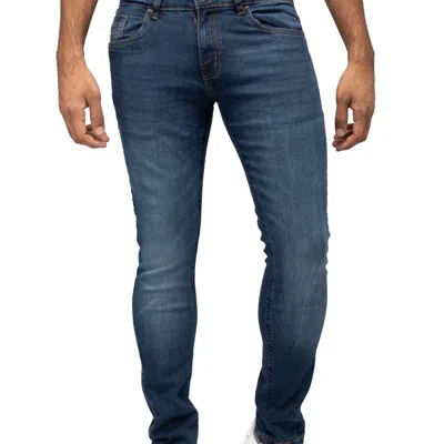 Cultura Azure Mens Skinny Fit Basic Casual Stretch Denim Jeans In Blue