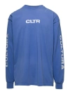 CULTURA BLUE CREWNECK SWEATSHIRT WITH CONTRASTING CLTR PRINT IN JERSEY