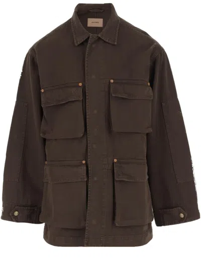 Cultura Cotton Jacket With Pockets In Burgundy