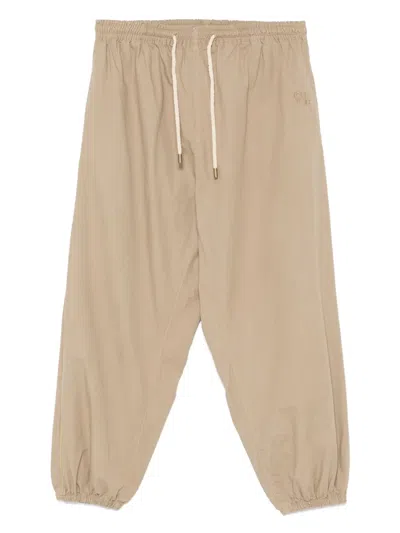 Cultura Elasticated-waist Trousers In Beige