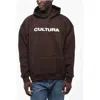 Cultura Fleeced-cotton Hoodie With Contrast Logo