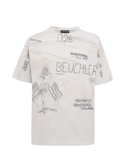 Cultura Graphic-print Oversized T-shirt In Gray