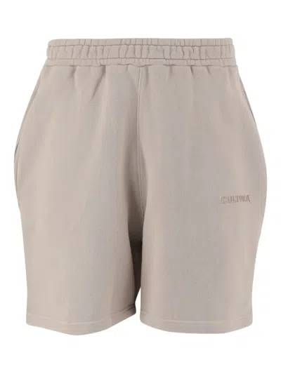 Cultura Logo-embroidered Sweat Shorts In Neutral