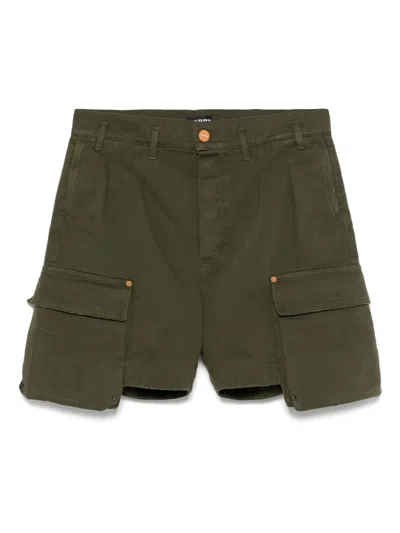 Cultura Logo-patch Shorts In Green