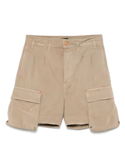 Cultura Logo-patch Shorts In Beige