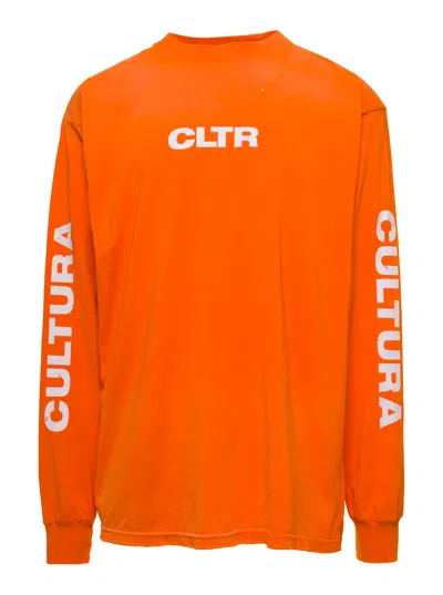 Cultura Logo-print Crewneck Sweatshirt In Orange