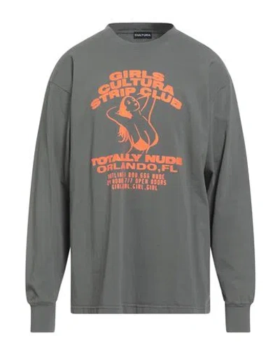 Cultura Man T-shirt Lead Size Xl Cotton In Gray
