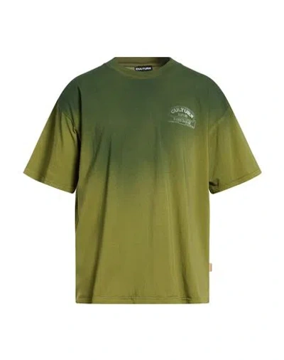 Cultura Man T-shirt Military Green Size M Cotton