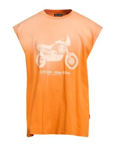 Cultura Man T-shirt Orange Size L Cotton