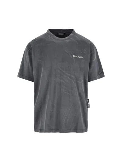 Cultura Men's 100% Cotton Crewneck T-shirt In Grey