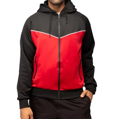 Cultura Men's Light Weight Active Athletic Hoodie Sweater For Gym Workout And Running In Red