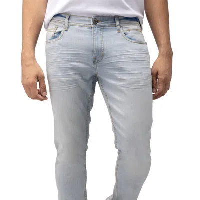 Cultura Mens Basic Casual Stretch Washed Denim Jeans Flex Tapered Leg In Blue