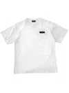 CULTURA WHITE CREWNECK T-SHIRT WITH SKATE LOGO PRINT IN JERSEY MAN