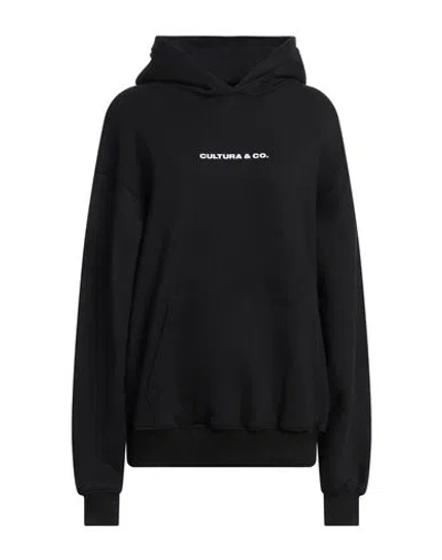 Cultura Woman Sweatshirt Black Size Xl Cotton