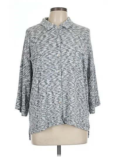 Pre-owned Culture Code 3/4 Sleeve Button Down Shirt In Gray