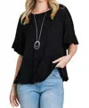 Culture Code Boat Neck Tiered Ruffle Sleeve Top In Black In Black