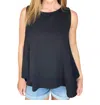 Culture Code Double Tiered Flare Tank In Black In Black