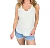 Culture Code Keyhole Neckline Ribbed Tank In Ivory In White