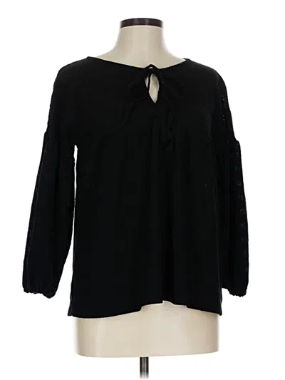Pre-owned Culture Code Long Sleeve Blouse In Black