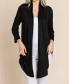 Culture Code Open Front Cardigan In Black In Black