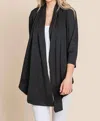 Culture Code Open Front Cardigan In Charcoal In Gray