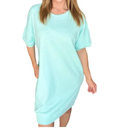 Culture Code Oversized Crew Neck Short Sleeve Dress In Blue