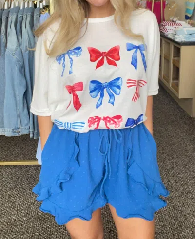 Culture Code Ruffle Detail Swiss Dot Shorts In Blue