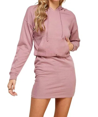 Culture Code Solid Hoodie Dress In Light Red Bean In Multi
