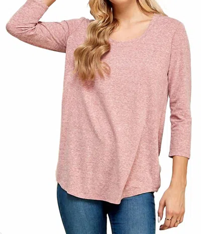 Culture Code Women's Curved Hem Top In Ash Rose In Pink