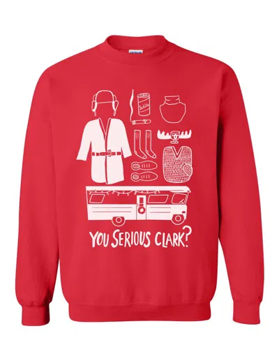 Culture Flock You Serious Clark? Holiday Sweatshirt In Red