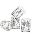 Culver 14-ounce 22 Carat Gold-tone Rim Dof (double Old Fashioned) Glass Set Of 4 In Black